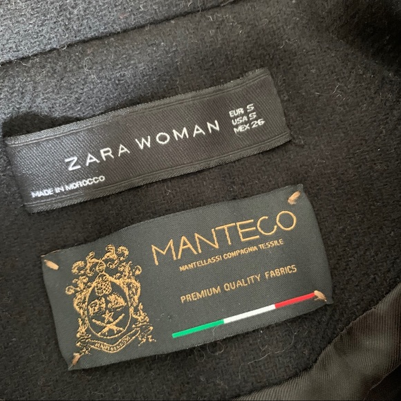 Zara Manteco Premium Wool Blend Coat Gold Buttons - Picture 9 of 9